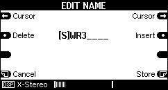 Edit function You will move to the following menu display by pressing the Edit Name softkey.
