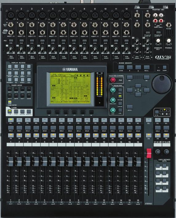 Overview The 01V96i delivers the performance and reliability of Yamaha s acclaimed digital live sound and production consoles in a remarkably compact design for home and professional applications