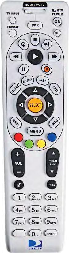 Keys in orange text can be programmed to function with your VCR, DVD player or other stand alone equipment. * These descriptions apply to DIRECTV HD DVRs. Other equipment may behave differently.