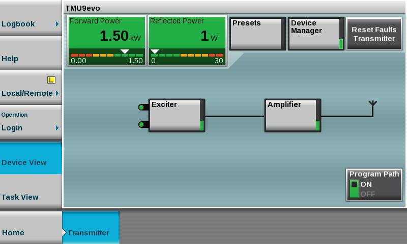 Easy and efficient operation The R&S TMU9evo graphical user interface (GUI) offers broadcast network operators the convenience they want and need when installing, commissioning and operating