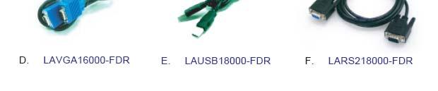 Video Cable (L:800mm) D. VGA Cable (L:600mm) E.