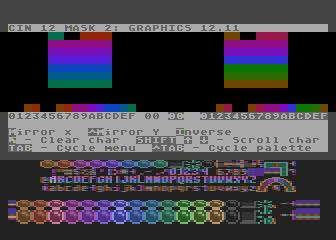 In the example shown above, the display mode is CIN 12. You will notice that the color palette realigns itself according to the colors you can use in the base Graphics mode.