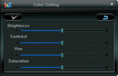 VIDEO VIEWER MISCELLANEOUS CONTROL PANEL 5.1 Color Setting In the live view page, choose the desired network camera from the image display tab.