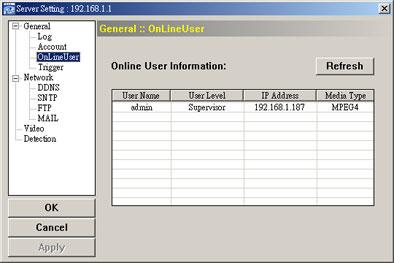 VIDEO VIEWER 其他控制功能畫面 欄位 說明 Supervisor ( 系統管理員 ) Power User ( 超級使用者 ) Normal User ( 一般使用者 ) Guest ( 訪客 ) Address Book ( 連線位址簿 ) Miscellaneous Control ( 其他控制功能 ) Color Setting X X X ( 彩色設定 ) Backup X
