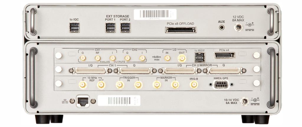 for high speed Offload to workstation Interface to stream to MEM Module Channel 1 digital IQ inputs from signal analyzer External Reference Network control via GUI or SCPI commands Synchronize