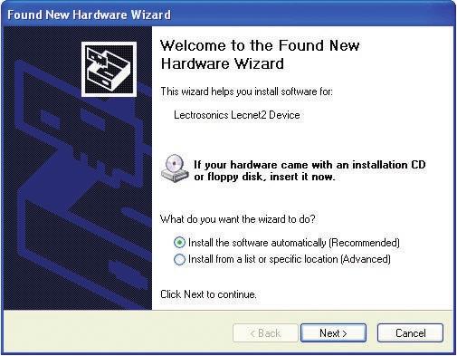 5. When the driver installation is complete, the final page of the Wizard appears. Click 1.