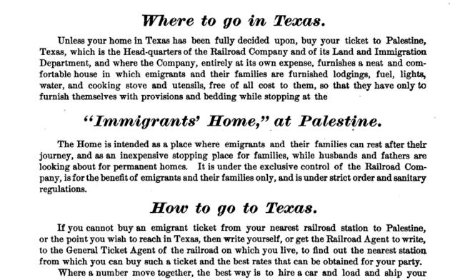 47 HATHITRUST PAMPHLET ABOUT SETTLING IN TEXAS BY