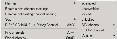 paste the channels. Sometimes it is only possible to paste a channel, if a definitely assignment (e.g. to a satellite) is possible in the destination list.