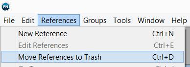 The duplicate references will move to the Trash, leaving one copy of each in the Duplicate references folder and the All