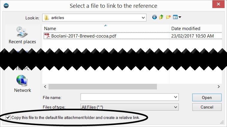 Alternatively, to attach a PDF (or other file), select the relevant record then click References File