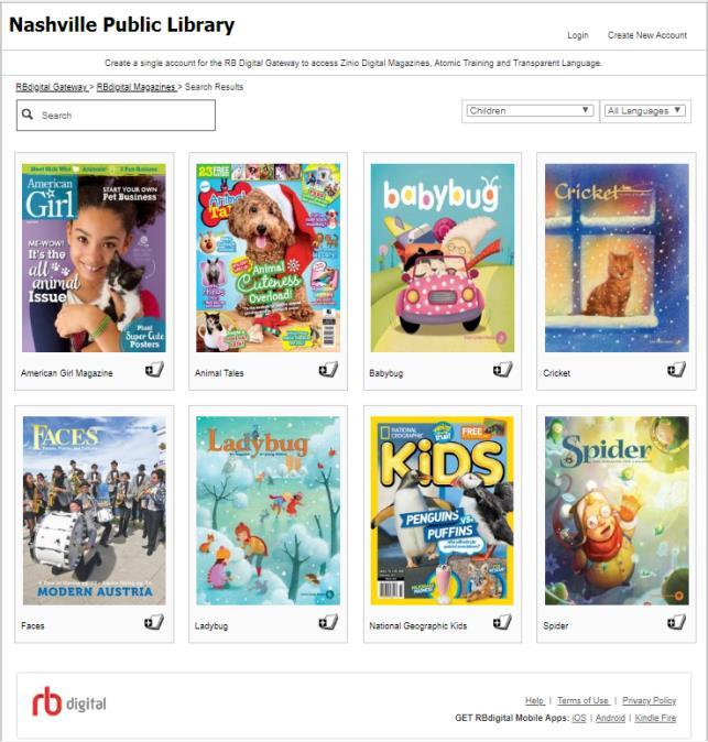 RBdigital Magazines Flip through magazines on your computer, smartphone or tablet (with the free app) LOTS of titles including US