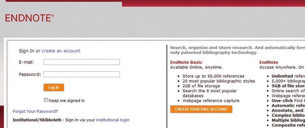 STEP 1 : CREATE YOUR ENDNOTE ACCOUNT Desktop users can