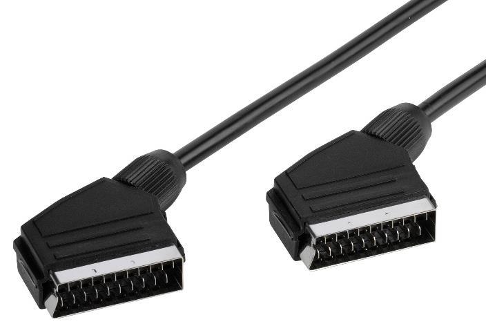 with Scart sockets Fully connected Fully shielded Length: 1.