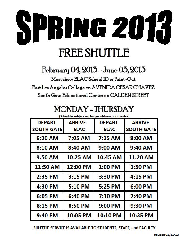 SHUTTLE BUS TO SOUTH GATE HAS RETURNED!