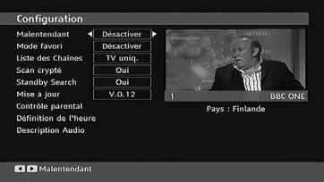 pressez ensuite le bouton OK pour afficher l écran du menu «Réglage TV». Vous pouvez trouver des informations détaillées sur tous les éléments de menu dans la section «Système de menu TV analogique».