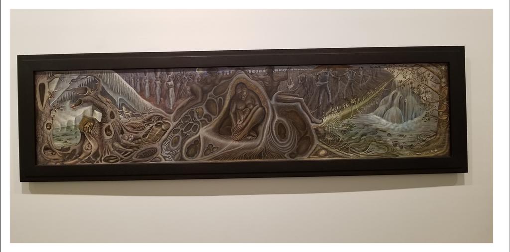 explain why it expands your vision of yourself or the world. Web of Life: John Biggers. The painting to me describes how life begins and how it will end.