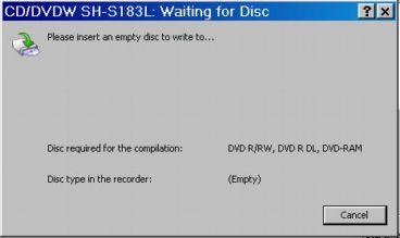 Copying a DVD Using Nero Computer Software When the contents of the source DVD have been copied to the computer hard drive, a Waiting for Disc dialog box will appear that