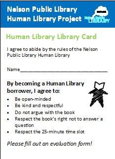 Borrowers were asked to fill out a Human Library Card that included a simple code of