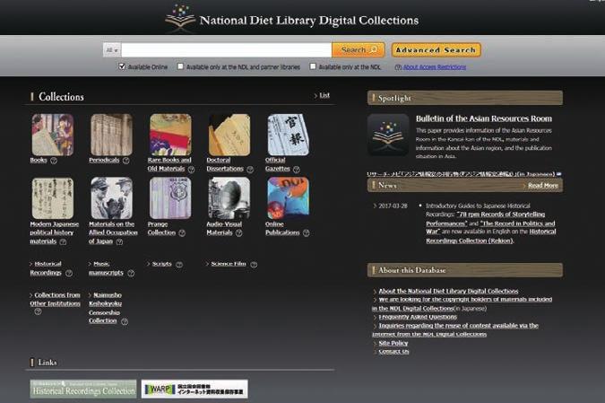 Tables of contents as well as titles, authors, etc. are available via the internet for all materials. These collections comprise about 2.66 million items, 0.