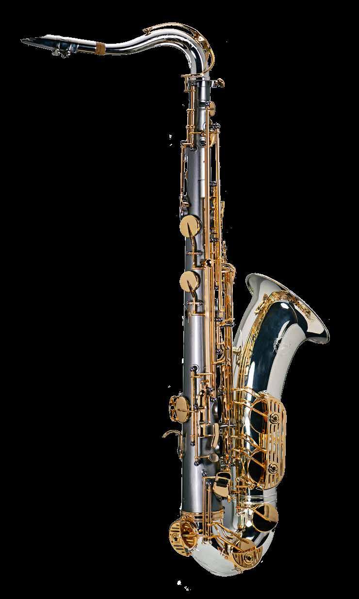 FEATURES OF TENOR XG SERIES Double arms on Low C/B/Bb keys 77% copper content brass alloy Large Bell: 6.