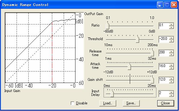 3.1 DRC (Dynamic Range Control) The DRC module controls dynamic range compression and volume. 3.1.1 Module Screen The figure below shows the module screen of Dynamic Range Control.