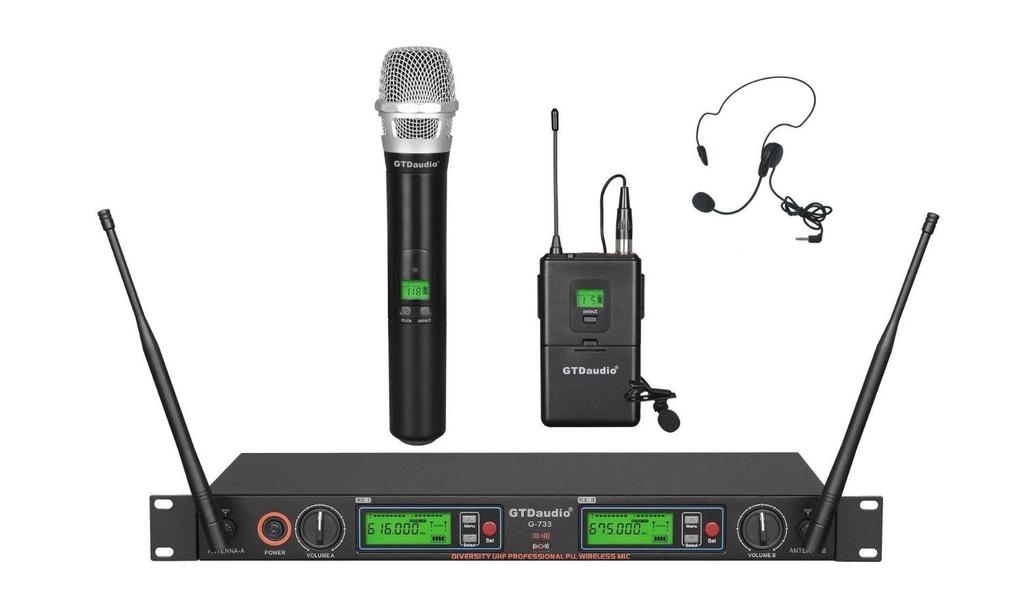 Using the Wireless Microphones The microphones are wireless, and you will be able to speak over the top of any other audio you might have running.