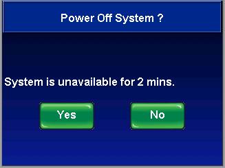 The system will be unresponsive for two minutes to allow required