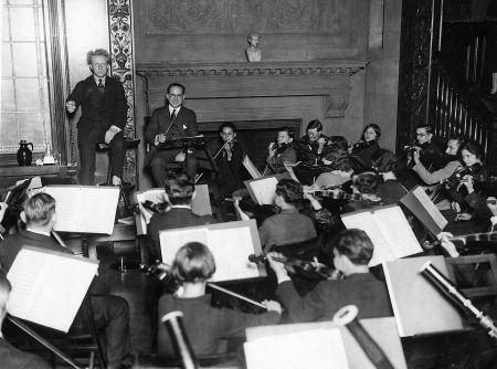 then for decades the orchestra was shoehorned into the recital hall, placing double basses and percussionists in its balconies.