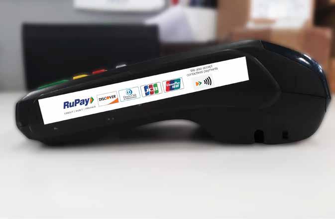 Acceptance Terminal Branding To ensure brand visibility when the RuPay logo along with the RuPay Contactless logo appears on a PoS machine, it must be in the dimensions of 1:2 & 1:4.