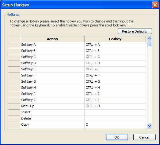 11. User Settings and other options - Page 215 11.1.7 Hotkeys You can assign panel function keys to keys on the QWERTY keyboard using this option.