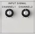 These knobs set the cut-off frequency of the filter respectively for Channel 1 