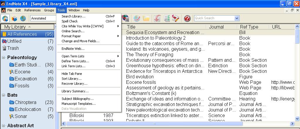 Searching PubMed or Library Catalogues through EndNote: Tools Online Search