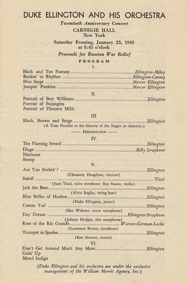This is the program rom the 194 Carnegie Hall appearance