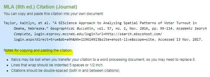 When finished, click on Submit. 6. NoodleTools then displays a citation you can copy/paste.