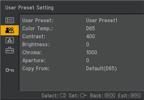 Faster access to the status menu page BVM-HX310 can retain the settings last used in the status menu, such as Color space, EOTF, User Preset and more.