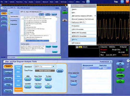10GBASE-KR/KR4 Compliance and Debug Solution (Option 10G-KR) - automated compliance measurements for IEEE 802.3ap-2007 specifications.