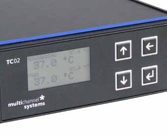 Temperature controllers Temperature controller for biological samples: In vitro: Control the temperature of the built-in heating element in the MEA amplifier as well as the temperature of the flowing