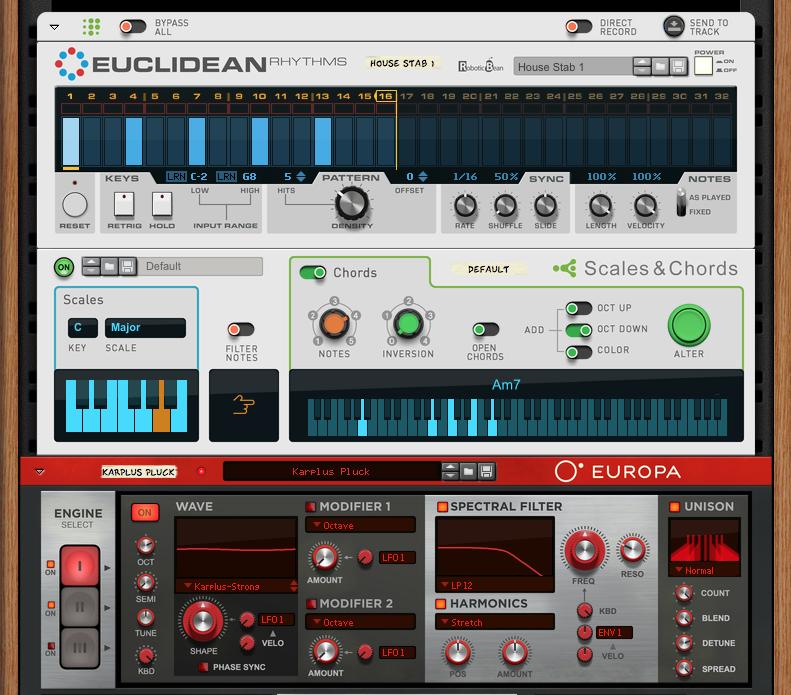 Tips & Tricks Euclidean works really well in combination with two of Propellerhead s built-in players to produce chords from one key press, namely Scales & Chords and Note Echo!