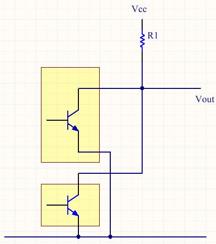 Logical operation AND The simpliest realization use diodes.