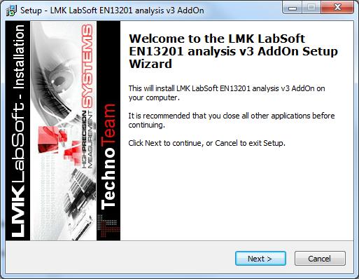 1 Starting the program 1.1 Installation of the program For running the installation wizard of the program EN13201 street analysis the program file 21_LMK_LabSoft_EN13201_Street_Analysis_AddOn.