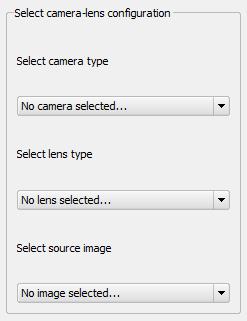 2 Select camera-lens configuration 2.