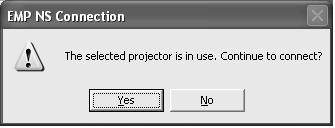 You see this screen: Select projector 2. Select the projector and click Connect. You see this message: 3.
