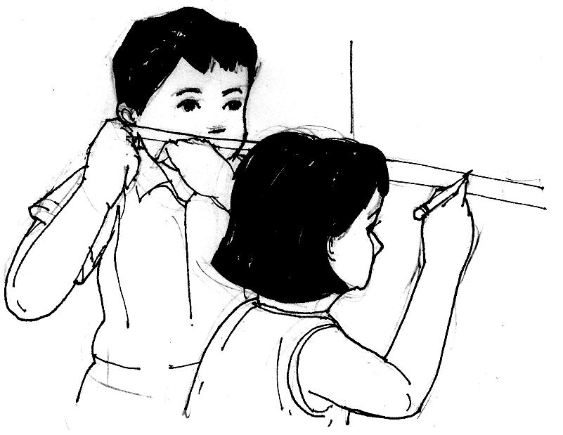 Activity 4 What you need: a meterstick a pencil a big pail or can of water 2 rocks What to do: 1. Get a meterstick and a pencil. 2. Hold the meterstick close to your ear.