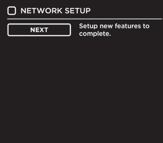 CUSTOMIZING TV SETTINGS connection successfully, NETWORK SETUP menu NEXT to enter ENABLE INTERACTIVE TV menu.