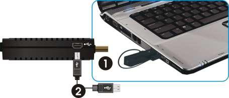 (2) Power supplied by USB port of computer through the USB cable (included on package).