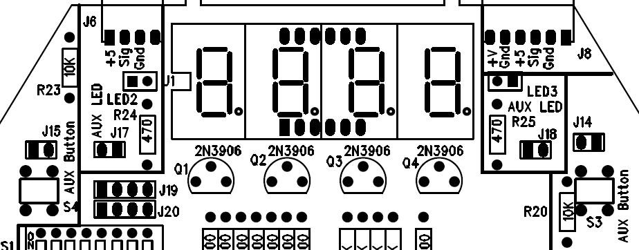 PCB Assembly Part Three 2 3.1. Soldering Step 8: Light Emitting Diodes 3.1.1. Display Figure 3-1 shows the location of the 4-digit LED Display (U1) to be mounted at the top center of the PCB.