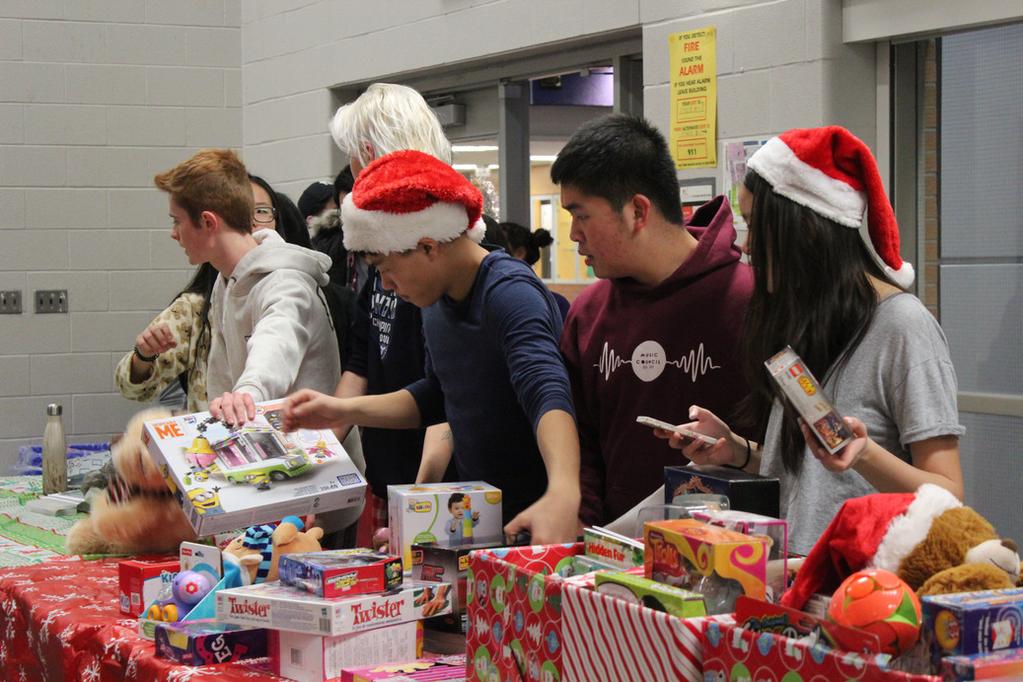 A relatively new MDHS Music tradition, music students brought toys to Holiday Bash to be given to the Salvation