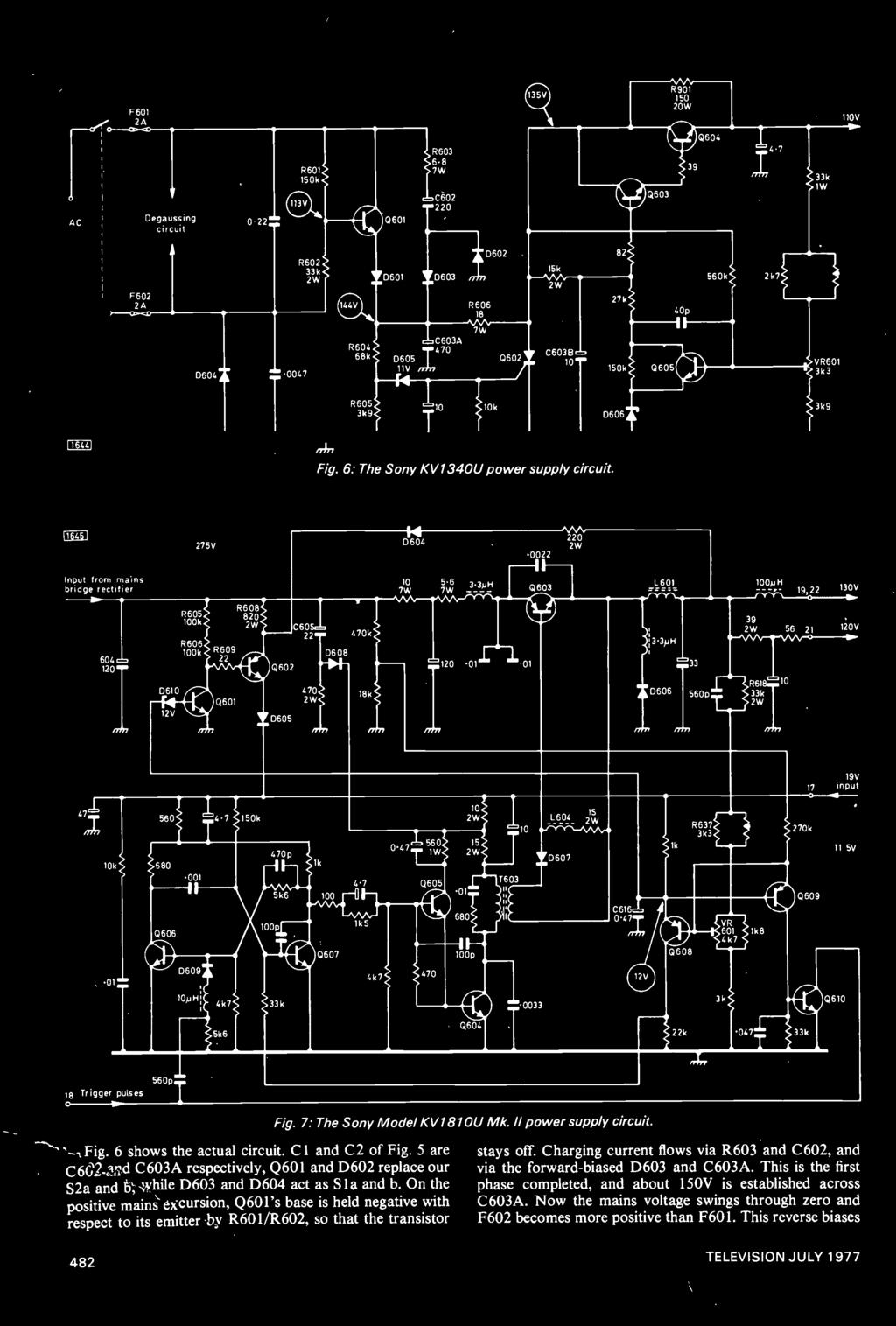 1 1 _04; AC F 601 2A Degaussing circuit 0.22: R601 150k R603 6.8 7W C602.0220 Q603 R901 150 20W 39 Q604 4.