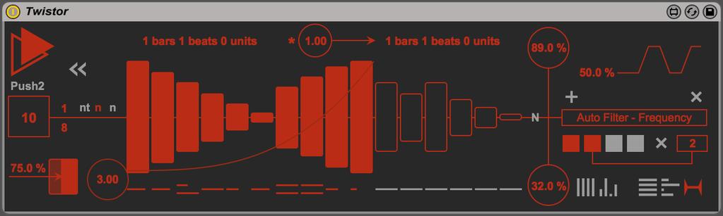 4. TWISTOR Twistor is a Max For Live audio effect designed to modulate anything you want in Ableton Live: any parameter in other devices, in Live s UI, and in any third party plug-in.