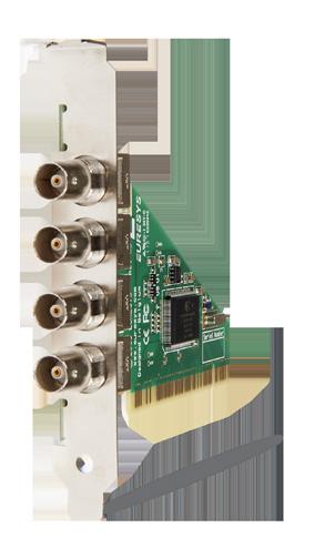 for up to 16 standard PAL/NTSC cameras 4x BNC connectors on the bracket, expandable to 16 with three VEB modules (sold
